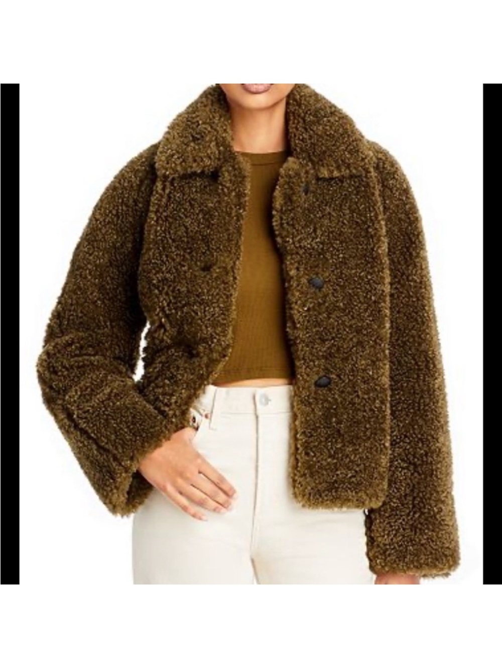 rag & bone Olive Plush Teddy Jacket